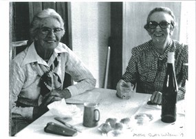 Edna Scott and Miss Enid Wilson at home